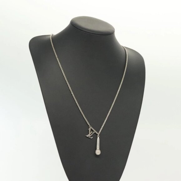 LOUIS VUITTON DJ Vocabulary Necklace metal Silver M69458 LV Auth 138915 - Picture 11 of 16